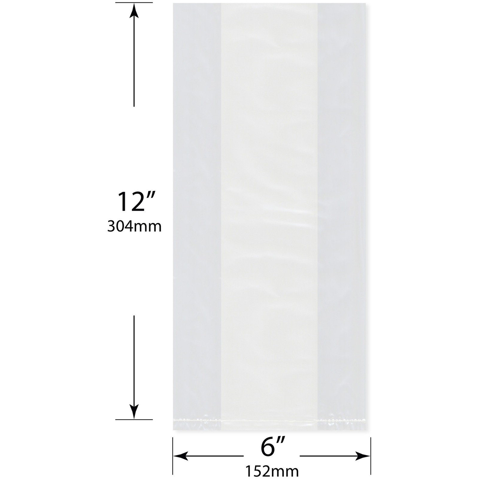 Plymor 6″ x 3″ x 12″, 1 Mil Gusseted Plastic Bags