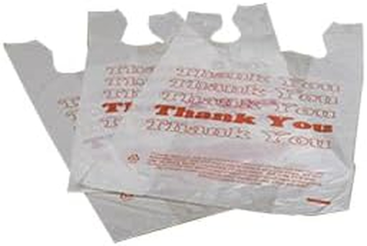 White Thank You Bags Case of 1000-11 ½” X 6″ X 21″ – Thickness .48Mil HDPE- Stan