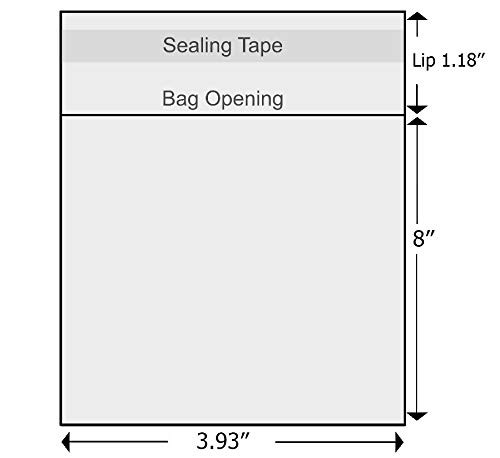 150 Pcs 4”x 8” Cellophane Cello Bags,Clear Plastic Sleeves for Cards,Photos…