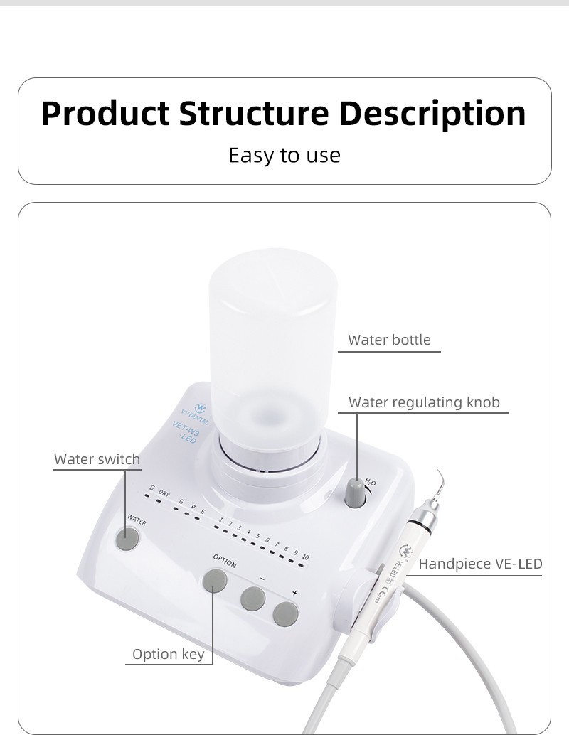 LED Dental Ultrasonic Piezo Scaler Handpiece Bottles Fit EMS Cavitron Woodpecker