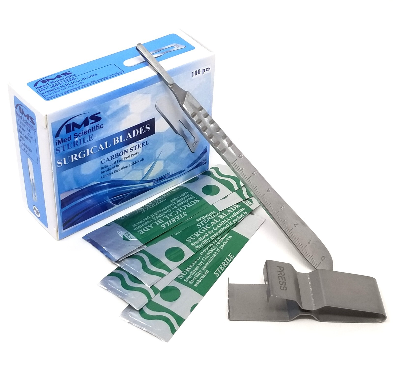 (Lot of 50) Scalpel Blades #23 with #4 Metal Handle Suitable for Dermaplaning