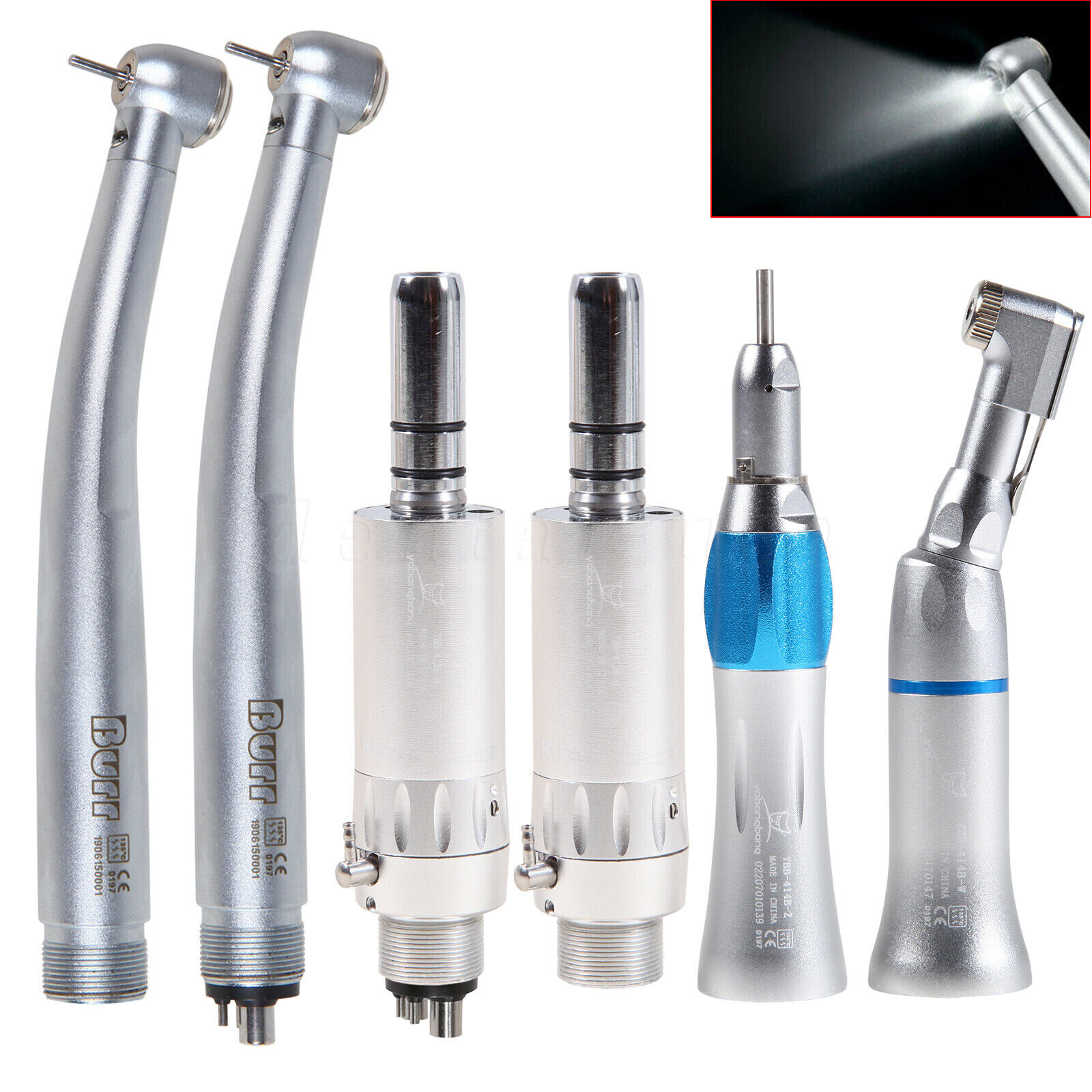 NSK Style Dental LED E-generator High low Speed Handpiece 2/4 Hole Turbine kv
