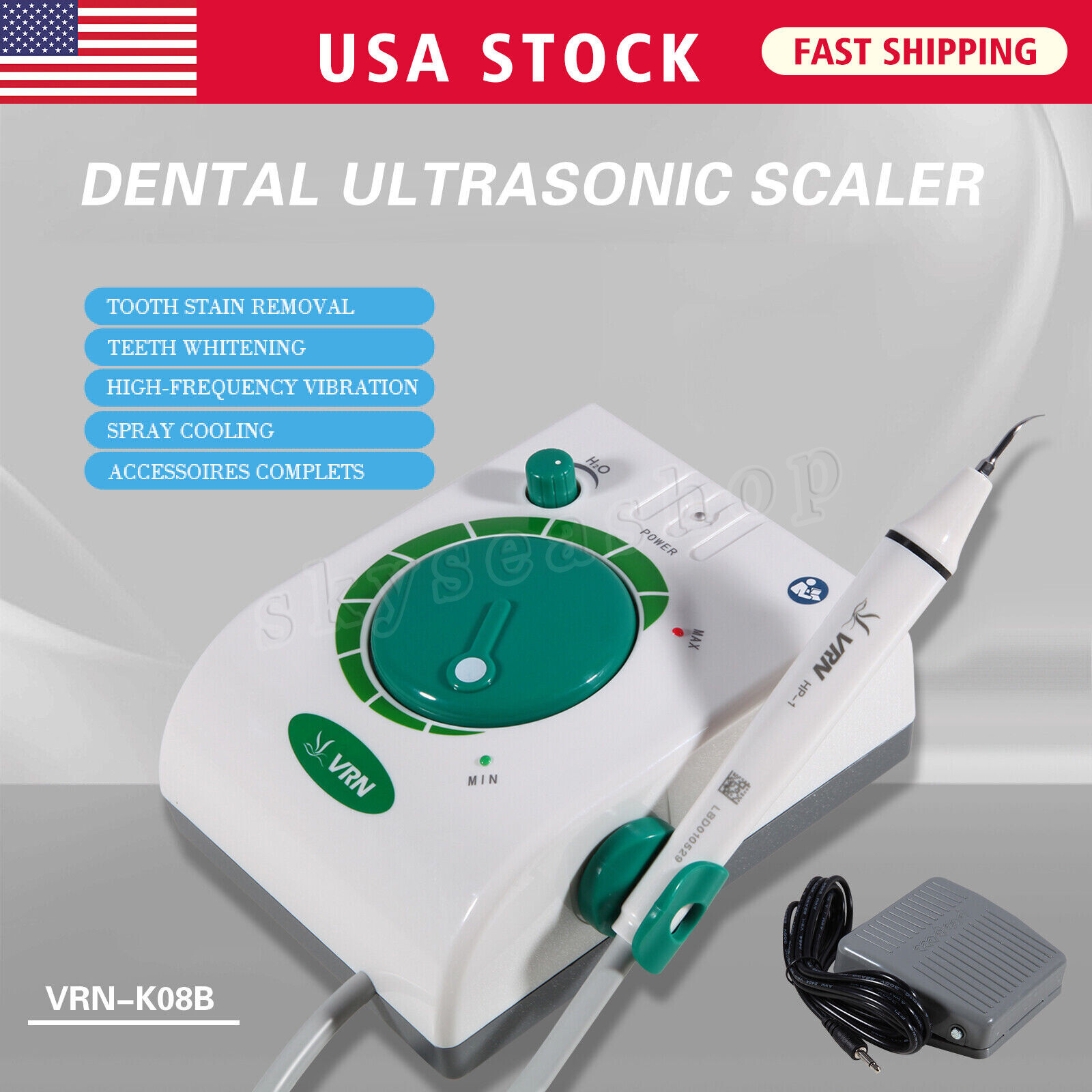 USA Dental Ultrasonic Piezo Scaler Handpiece 5 Tips Fit EMS Cavitron Woodpecker