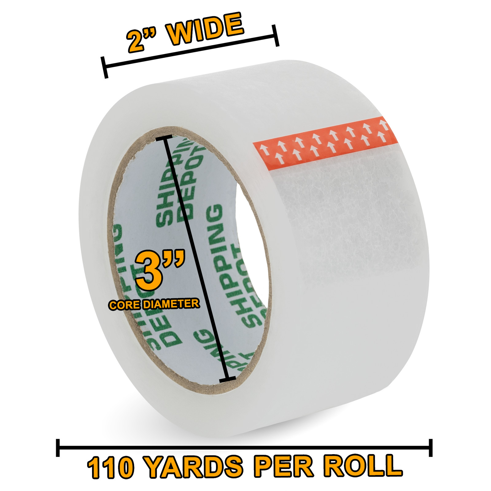 2″ or 3″ x 110yds Packing Tape – Thickness 1.6 Mil Or 2 Mil – Clear Box Tape