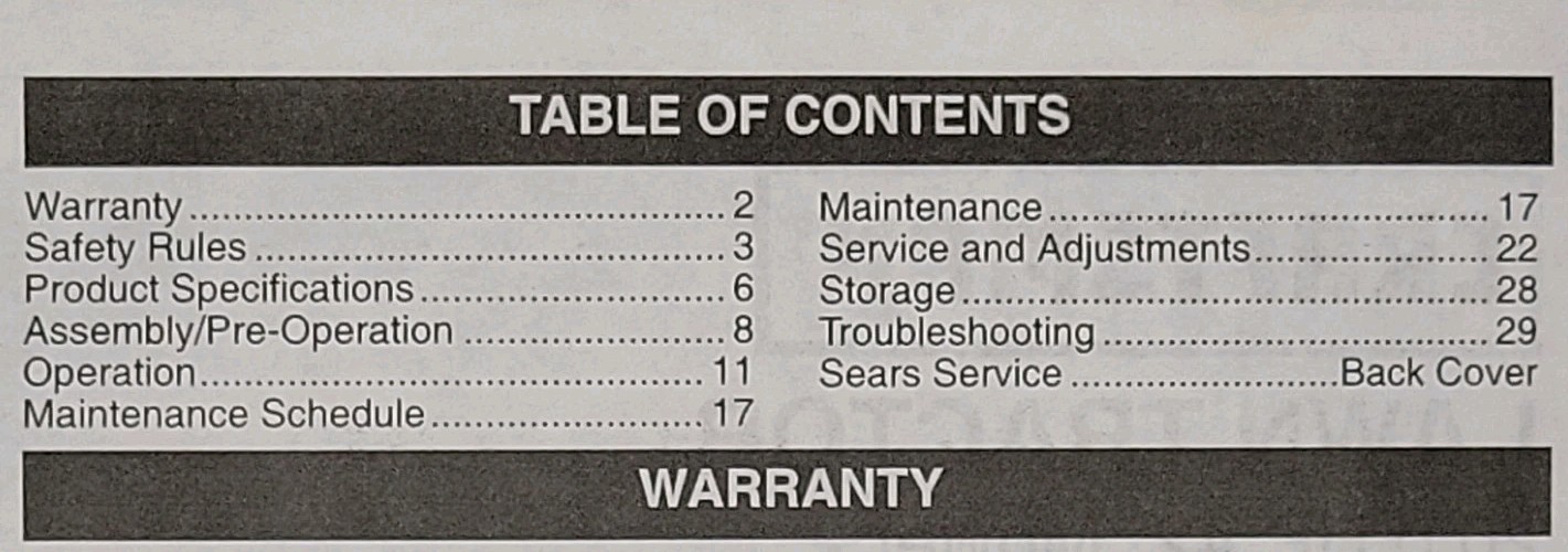 Sears Craftsman LT2000 20.0 h.p 42″ 6-spd Lawn Tractor 917.287071 Owners Manual