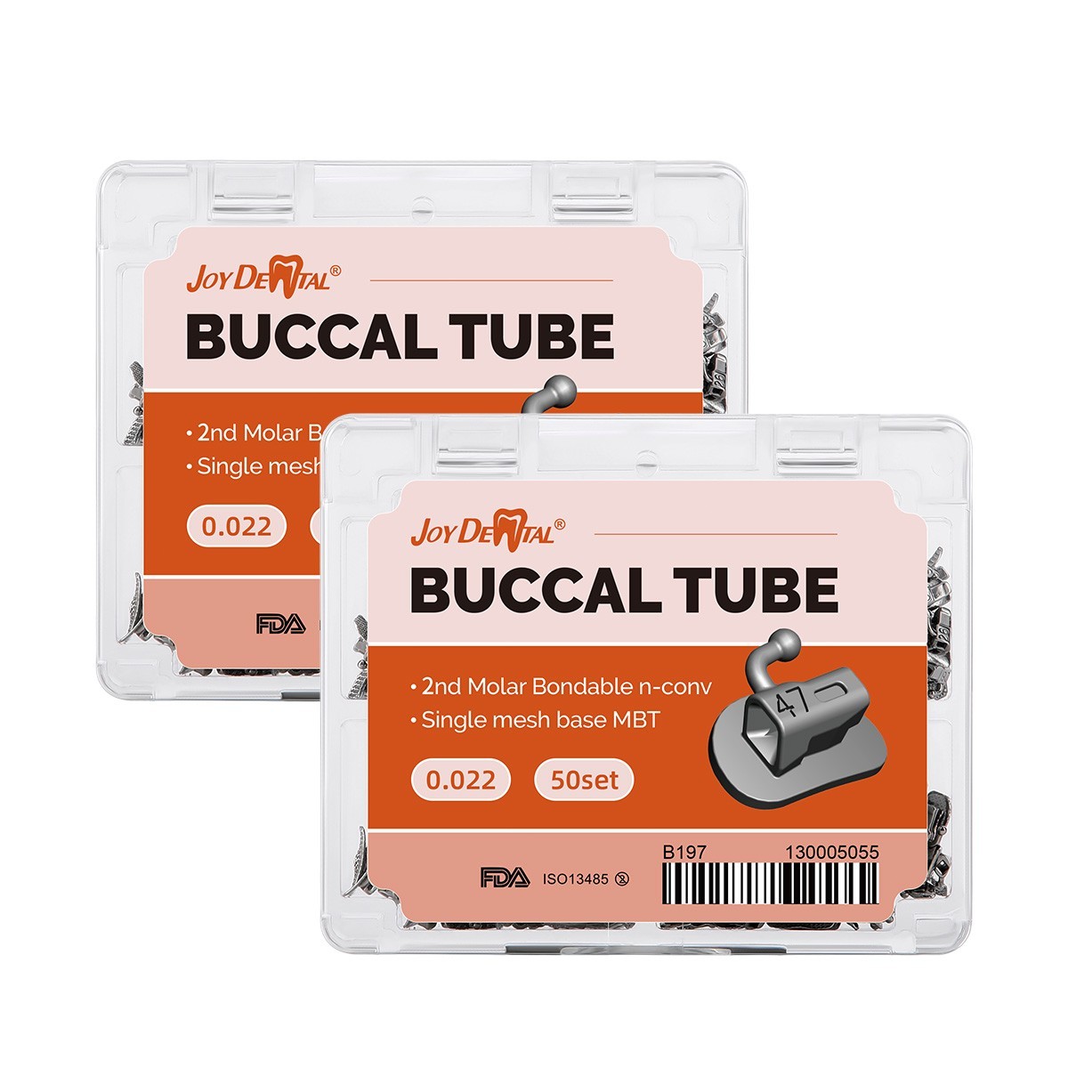 200pcs Dental Ortho Buccal Tubes 2nd Molar MBT 022 Non-Conv Mesh Base Joydental