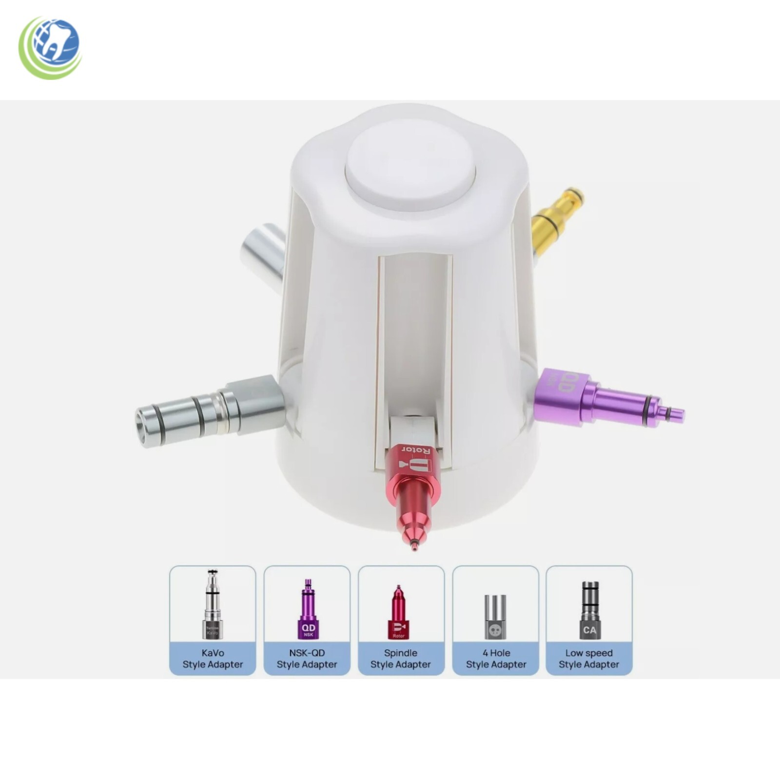 Dental Handpiece Lubricating System Adapter & Cleaning Oil Kit 5 Nozzle Types