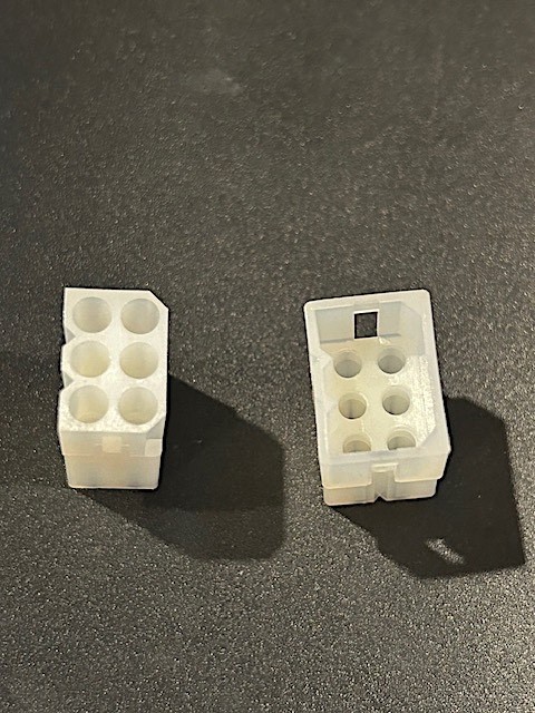 6-PIN MOLEX .093 SERIES FREE HANGING CONNECTOR SET. 1 SET. 22-18 AWG