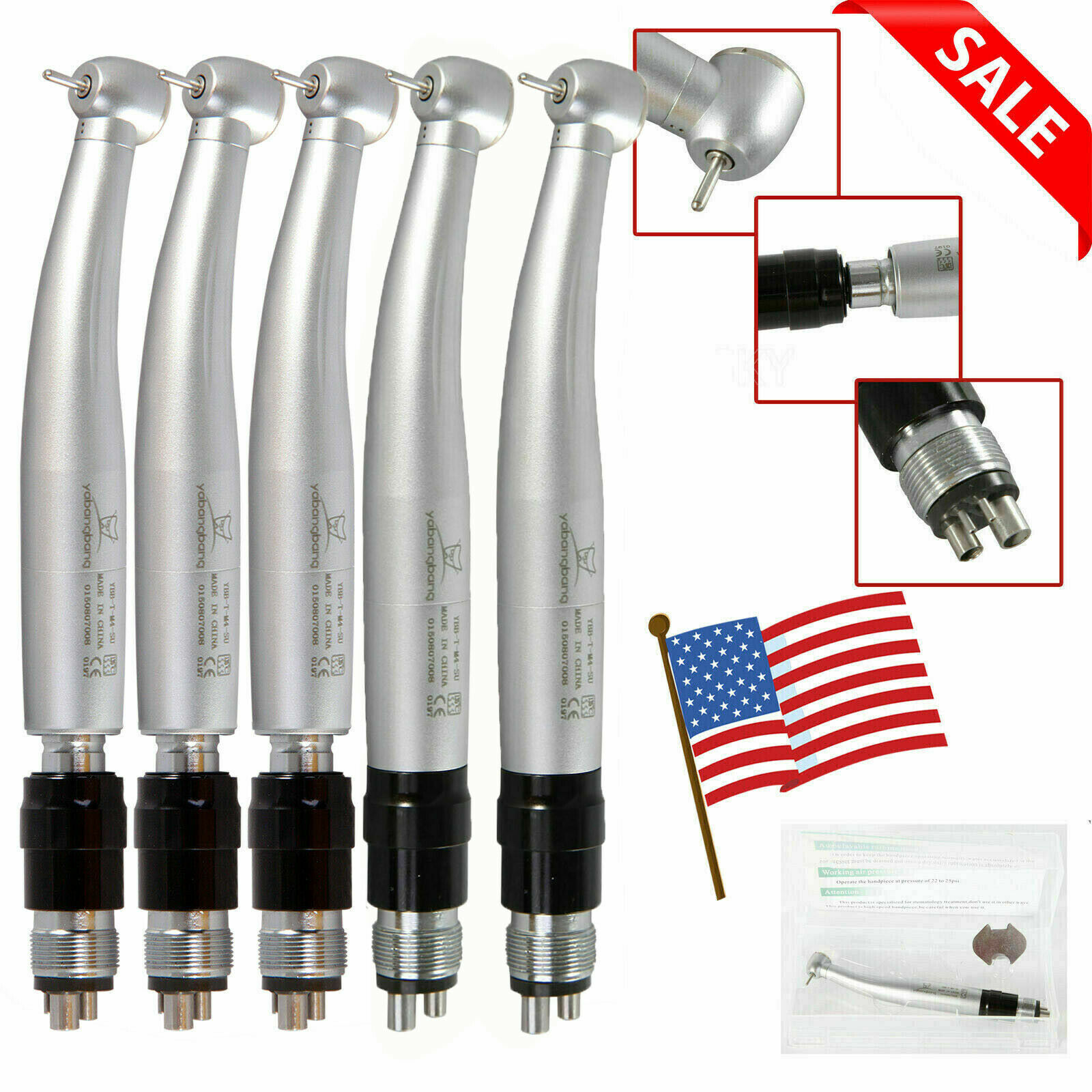 Dental High Speed Handpiece Standard +4H Quick Coupler Fit NSK QD-J / Rotor az
