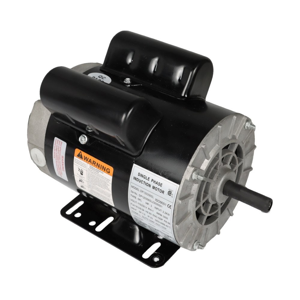 3 HP 3450 RPM SPL Electric Motor Compressor Duty 56 Frame 1 Phase 115/230V New