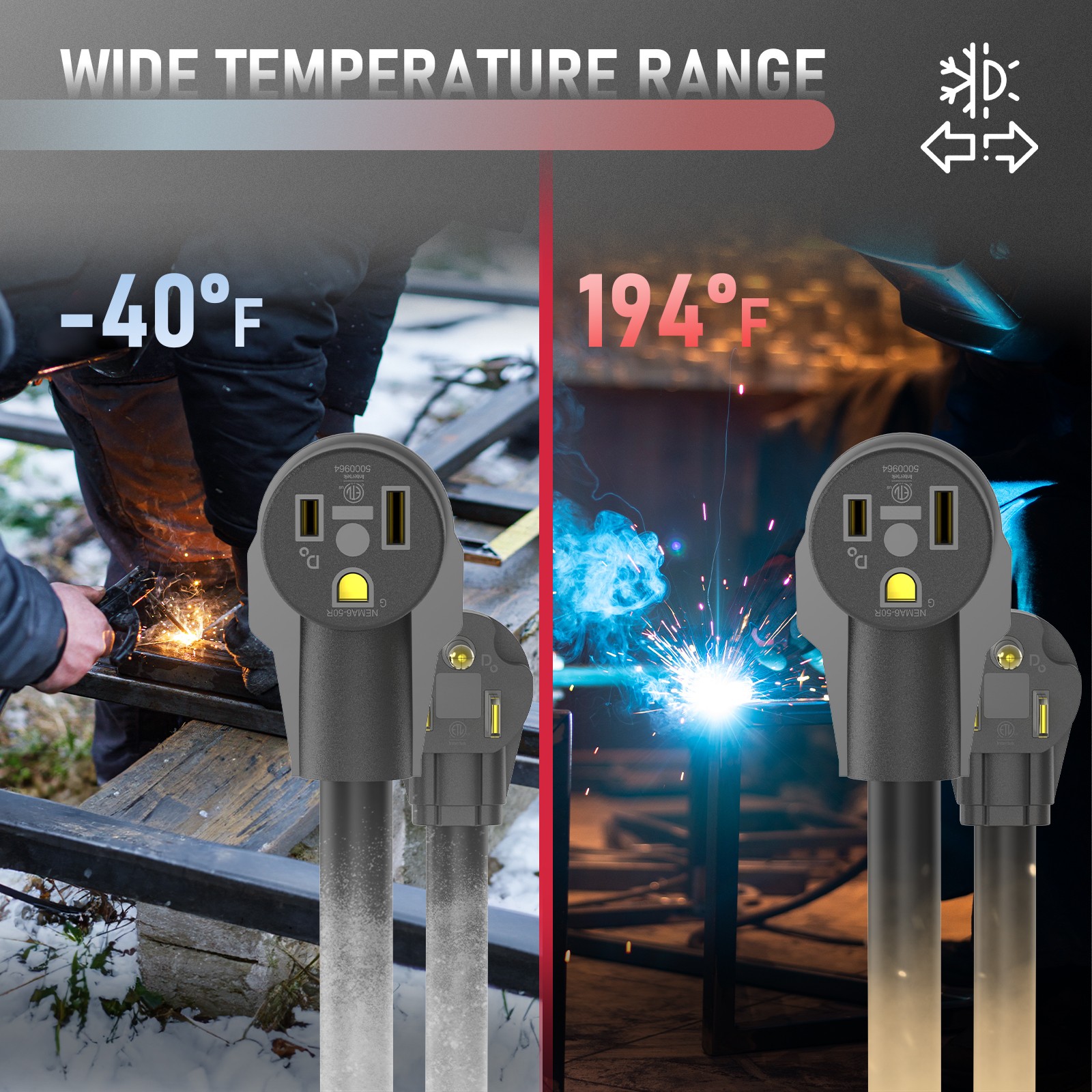 20ft / 40ft 220 Volt 50 Amp, 8/3 Welder Extension Cord for Welding Machine