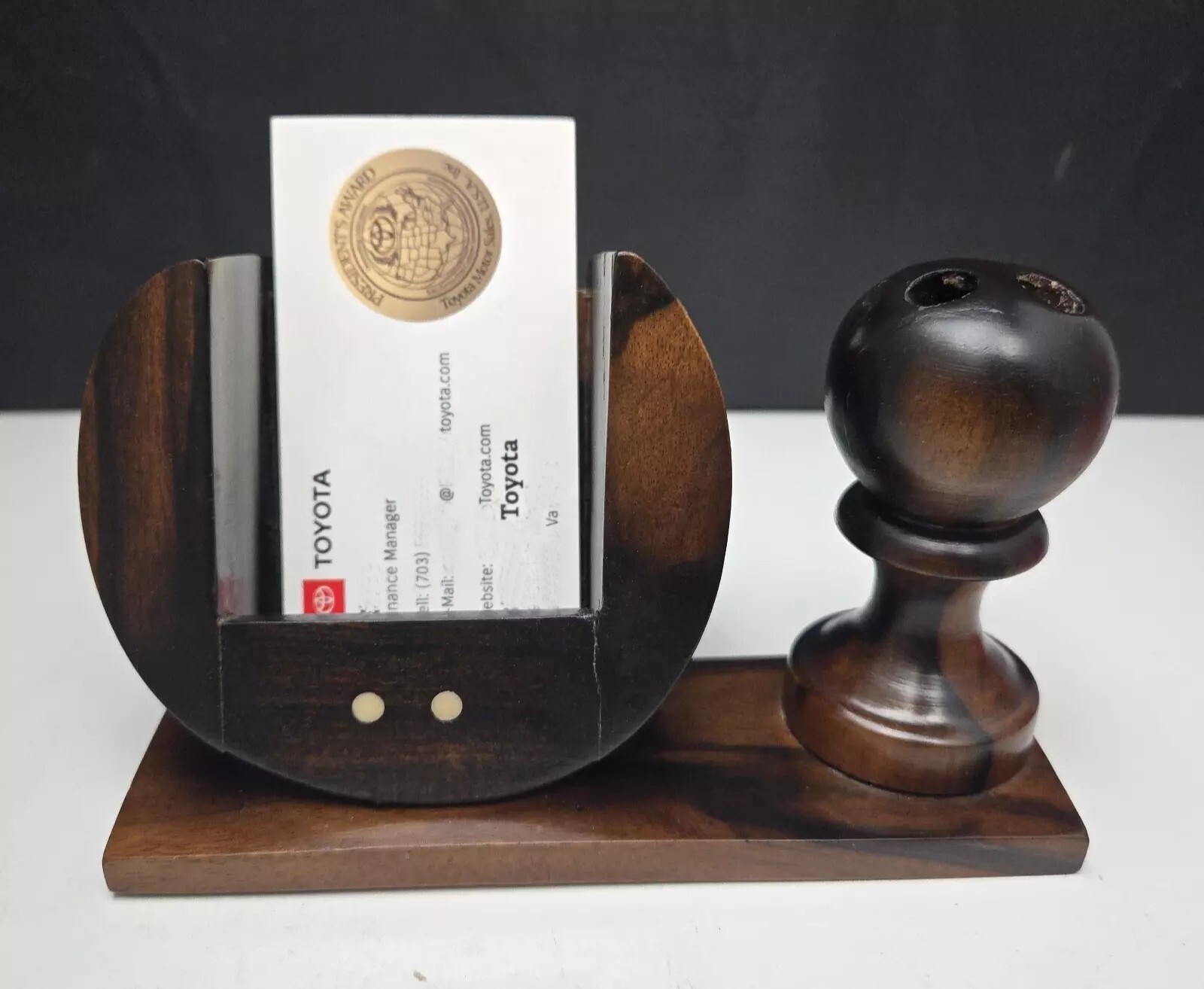 Rosewood Business Card and Pen Holder Desktop Set Kamagong Handmade Philippines