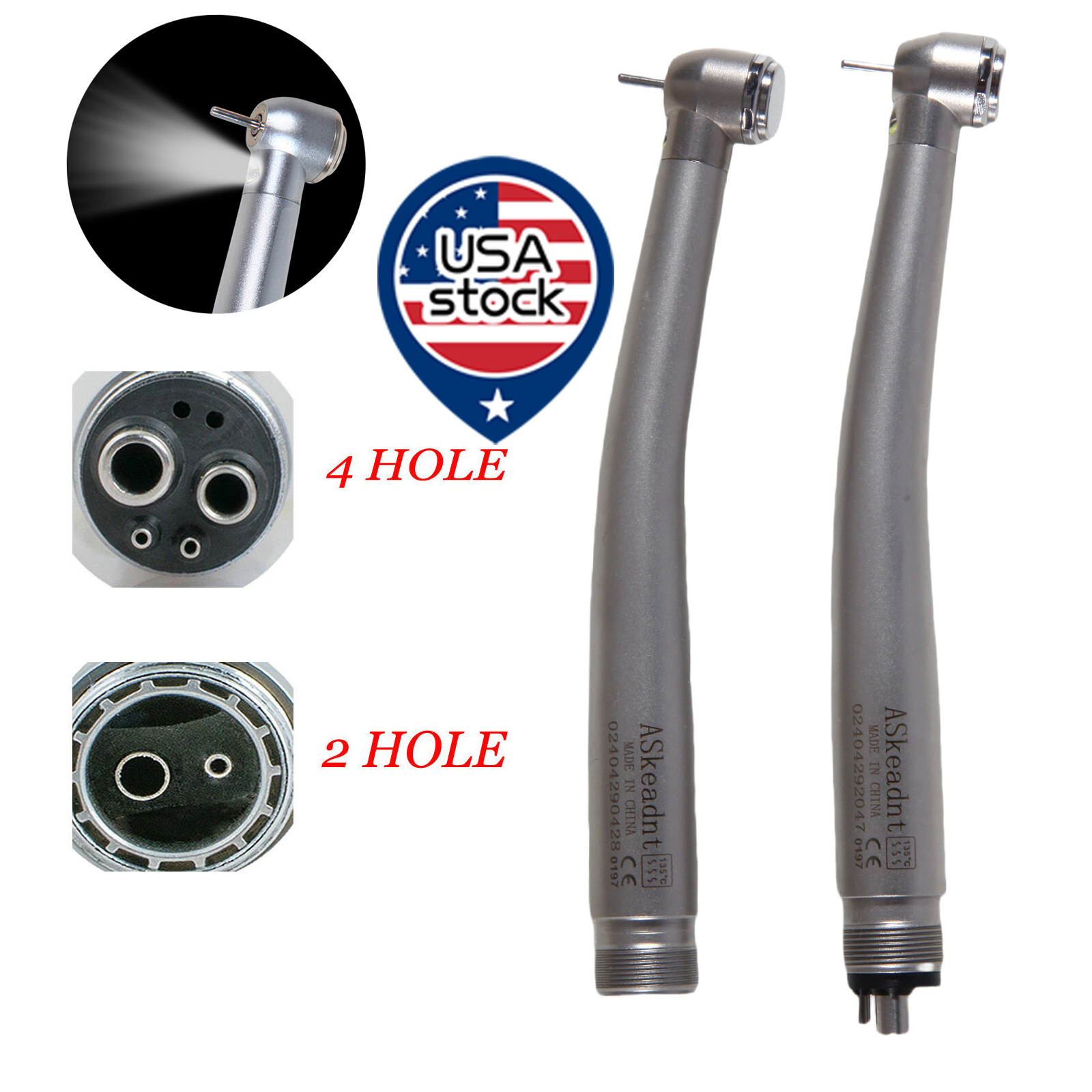 NSK Type Dental PANA MAX High Speed LED Handpieces Internal Triple Spray 2/4H US