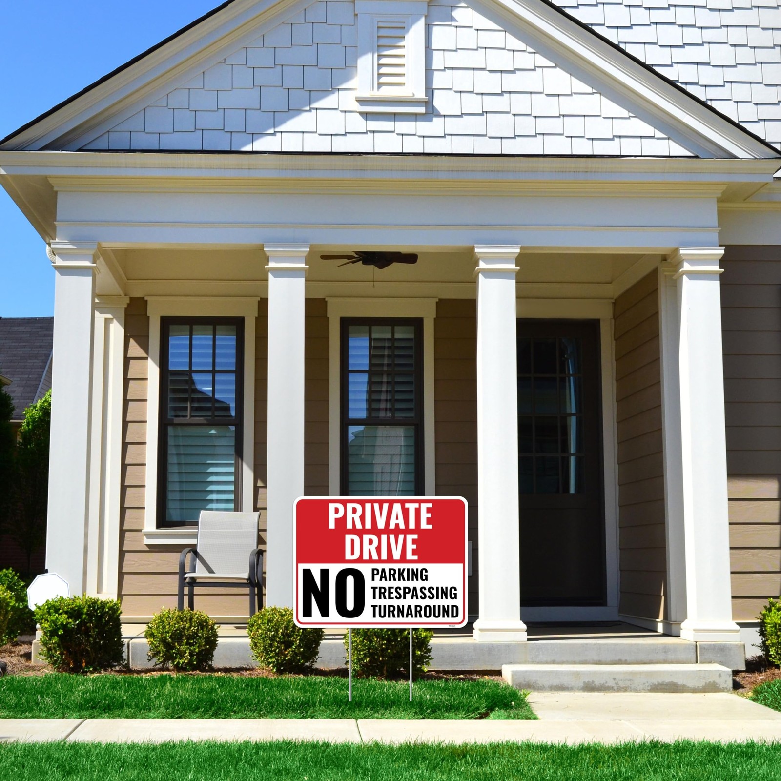 2PC Private Driveway No Turnaround Sign with Stake, 12 Inches by 9 Inches – C…