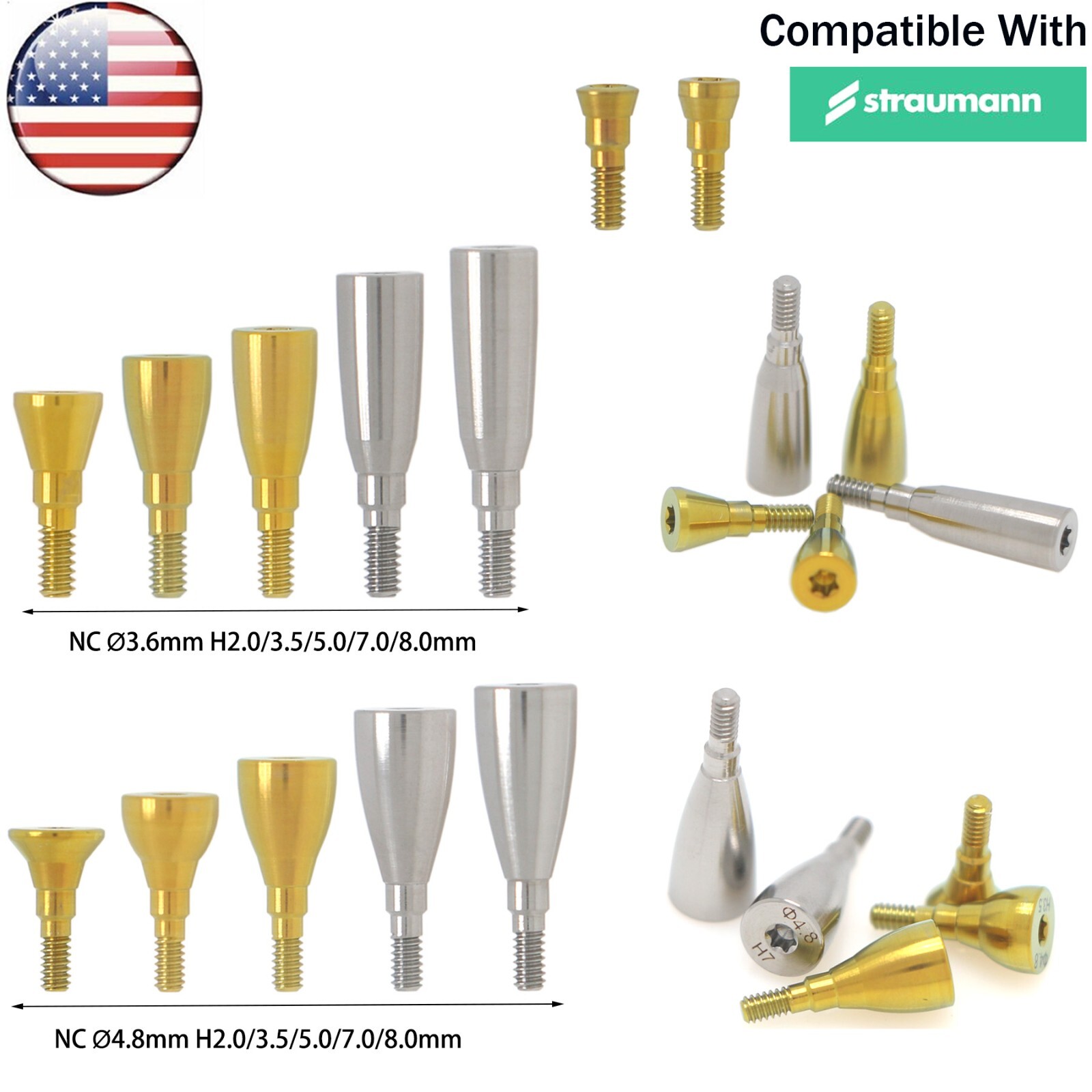US Dental Healing Abutment NC/RC Healing Caps for Straumann ITI BL/BLT Implants