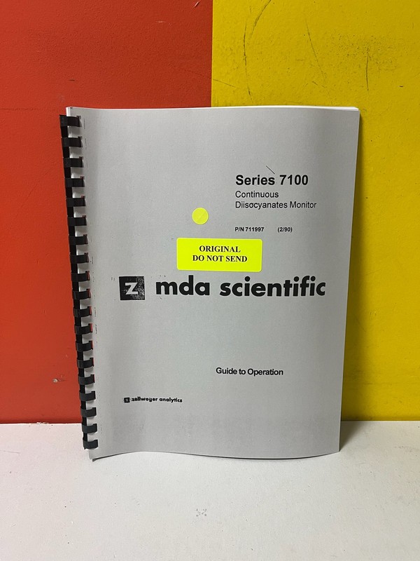 mda scientific 711997 7100 Continuous Diisocyanates Monitor Guide to Operation