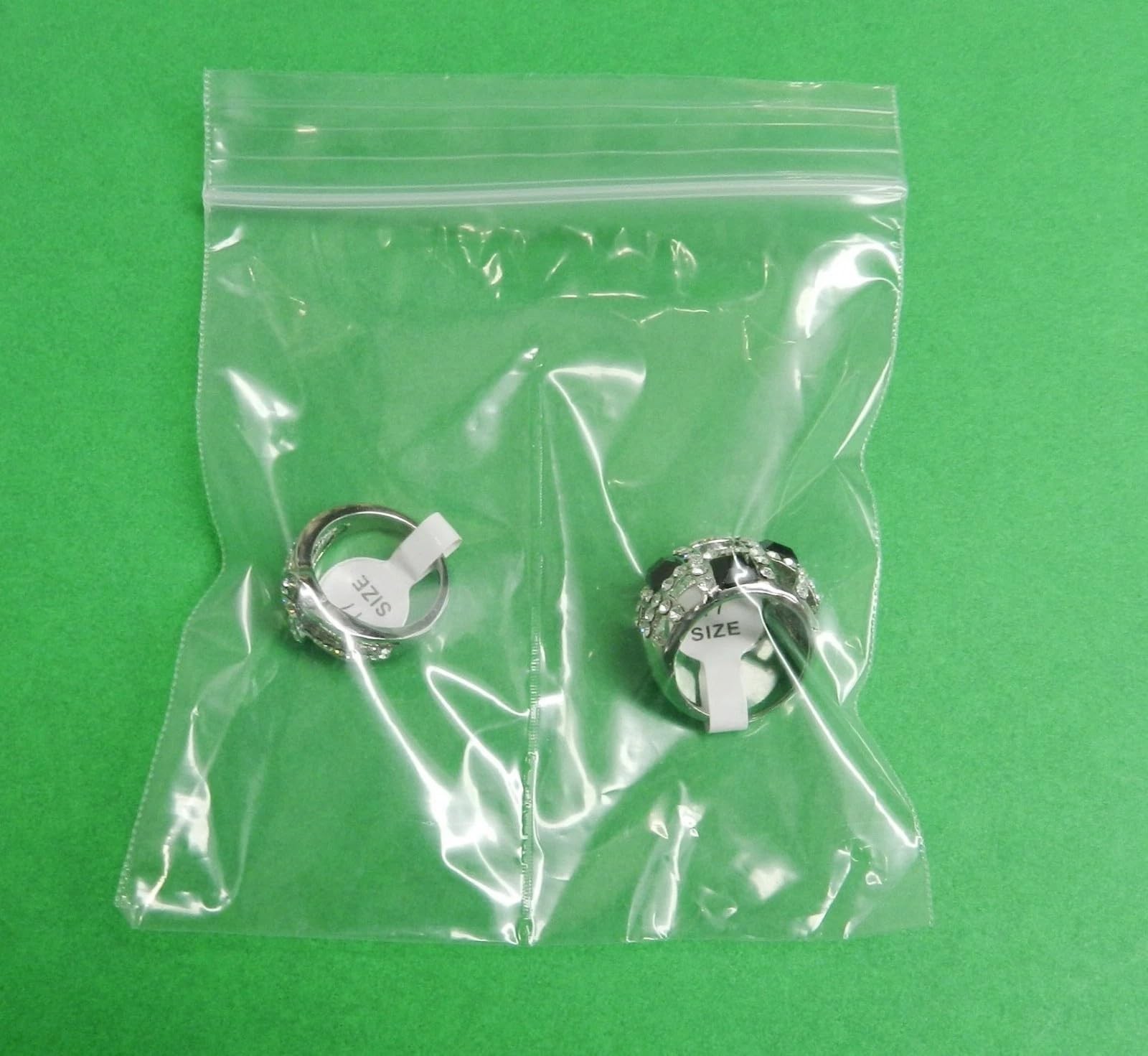 4×4 Bags 2-Compartment Poly Clear Center Split Divider Middle 4″ Reclosable 1…