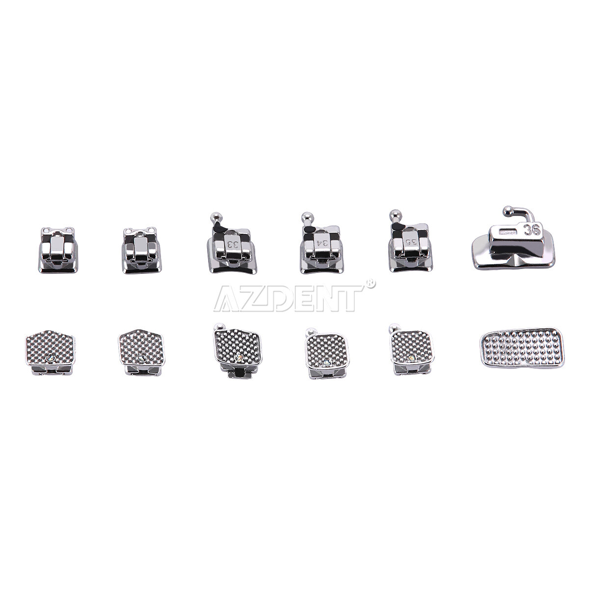 AZDENT Dental Ortho MIM Self Ligating Bracket Braces Mini Roth MBT.022 Hooks 345