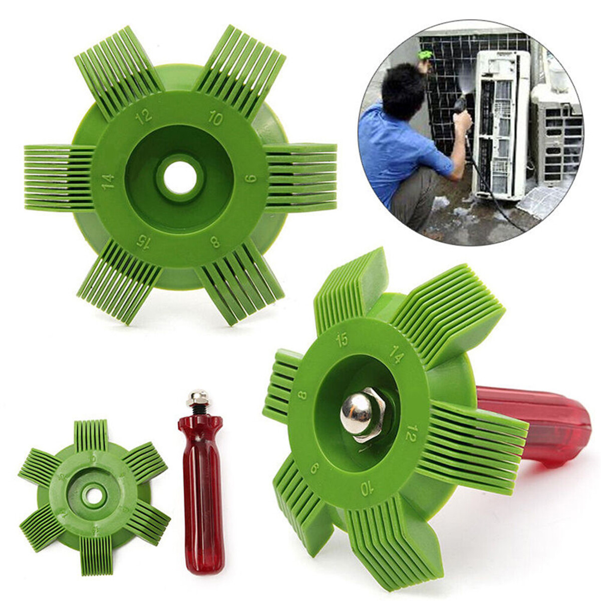 Air Conditioner Fin Comb Condenser&Radiator Fin Straightener Cleaner Repair Tool