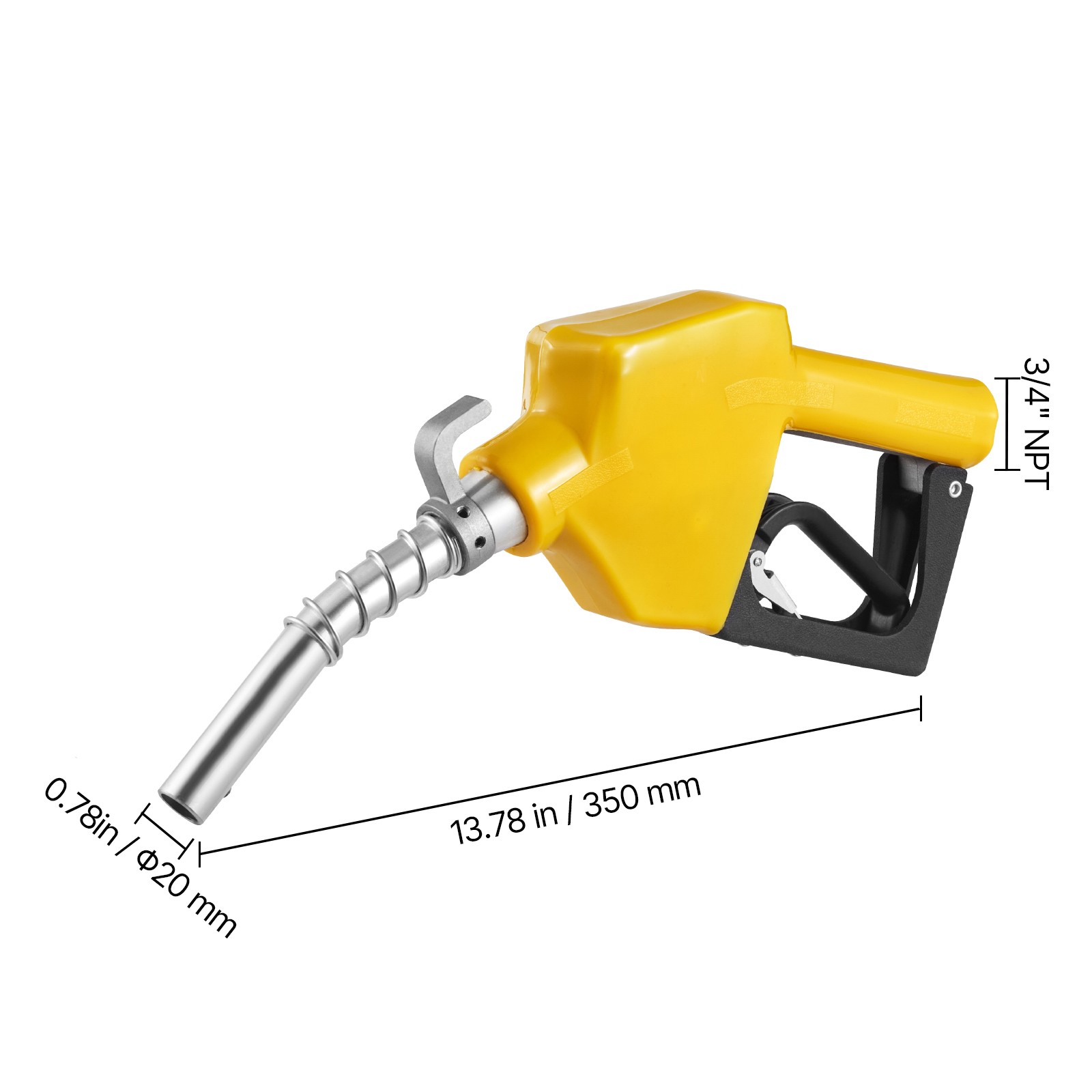 Uimoso 3/4 in NPT Automatic Fuel Nozzle 0.78 in Spout and Auto Shut-Off Feature