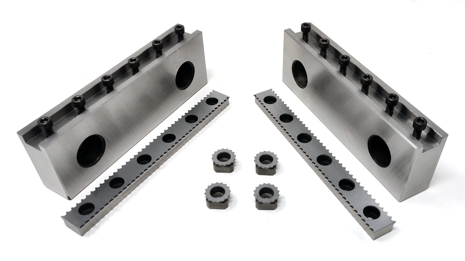 CNC Milling Steel Vise Hard Jaw, 6” Wide, Serrated W/ 0.100” Replaceable Teeth