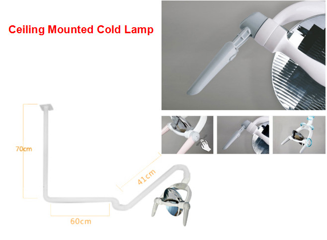 Ceiling-Mounted Oral Light Dental Operating Lamp 6 LED Lens Light With Arm JH-01