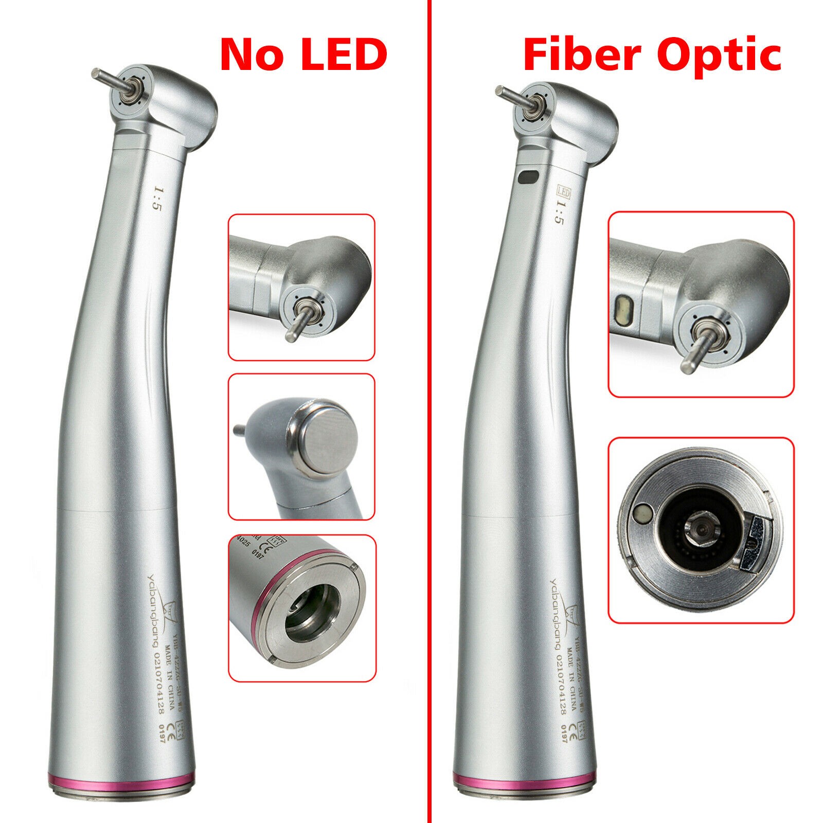 Dental (LED ) Slow low Speed Contra Angle Handpiece Push 1:1 Fit KaVo NSK Style