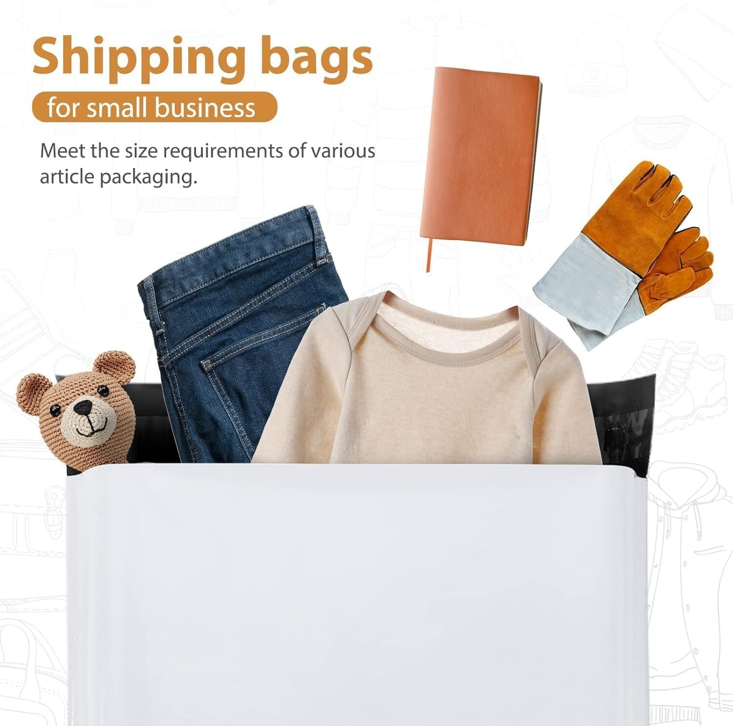 Large Poly Mailers 24×24 100Pc White Shipping Bag Plastic Package Bags Self-Seal