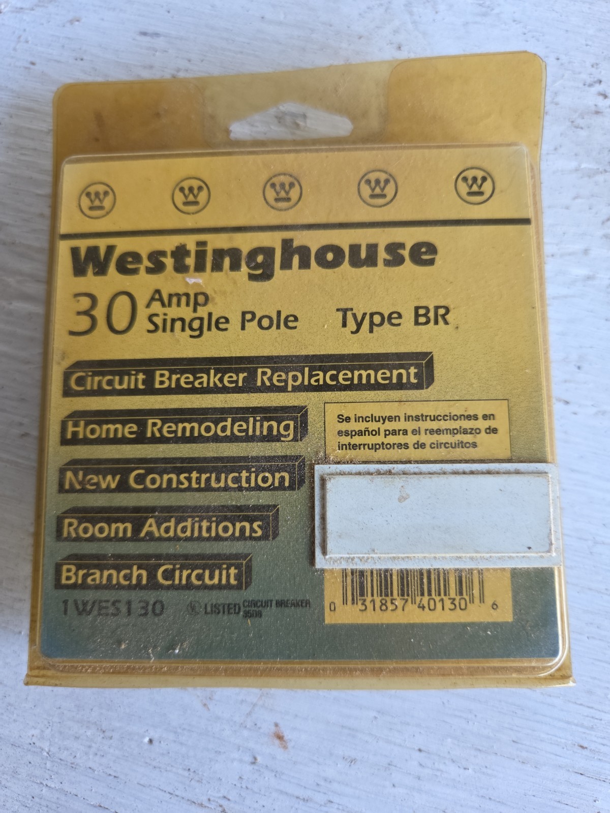 Westinghouse 30 Amp I Pole Circuit Breaker WES130 NEW