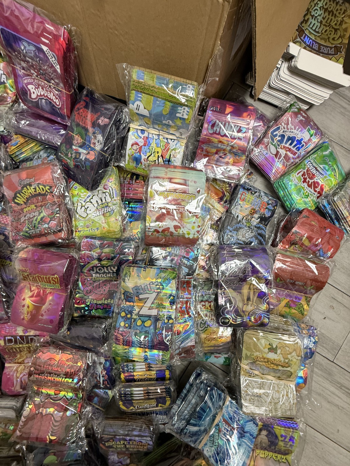 3.5g Mylar Bags ZA with Design Packs Smell Proof Packaging 50pk