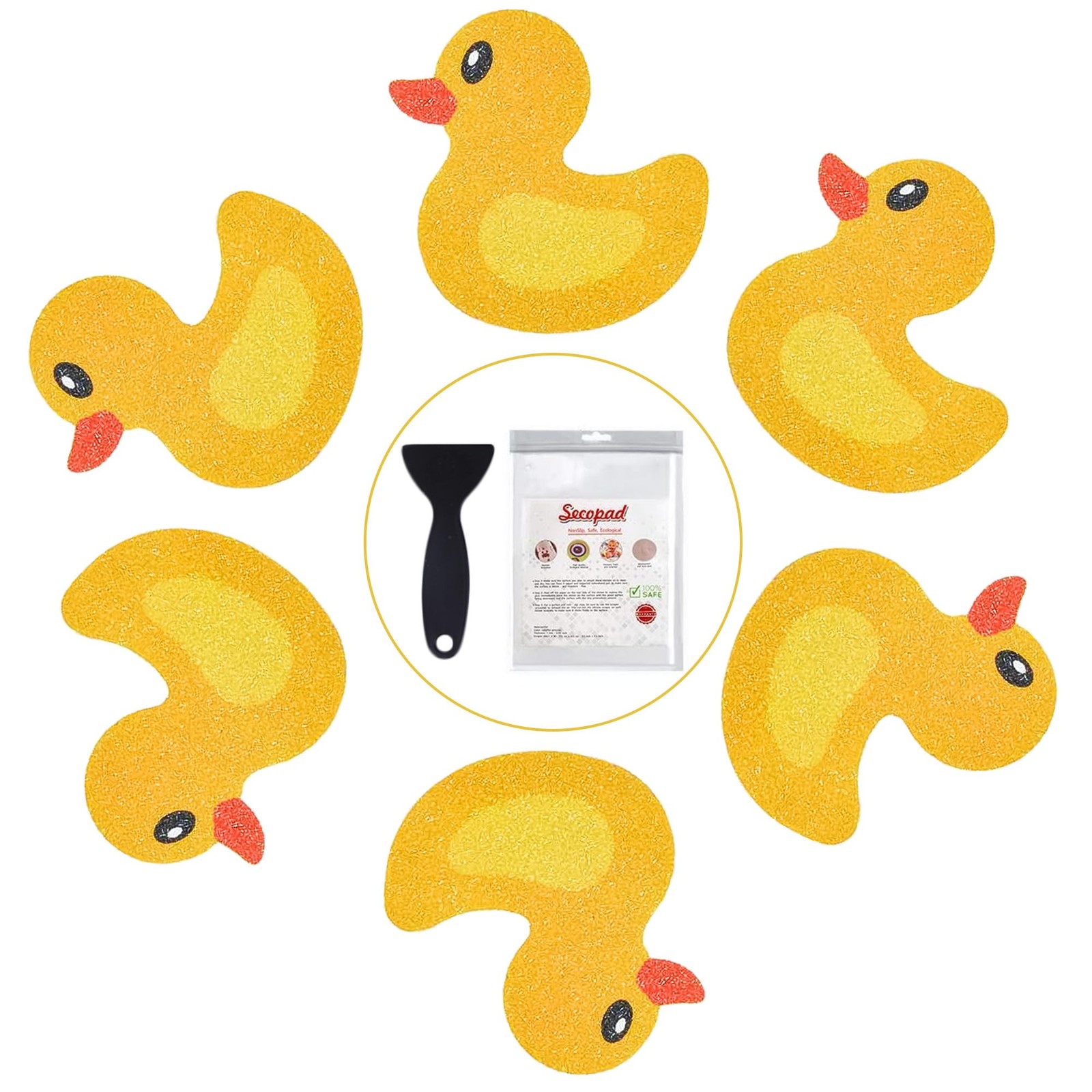 Secopad Original 20 PCS Non Slip Bathtub Stickers, Adhesive Kids Anti Yellow