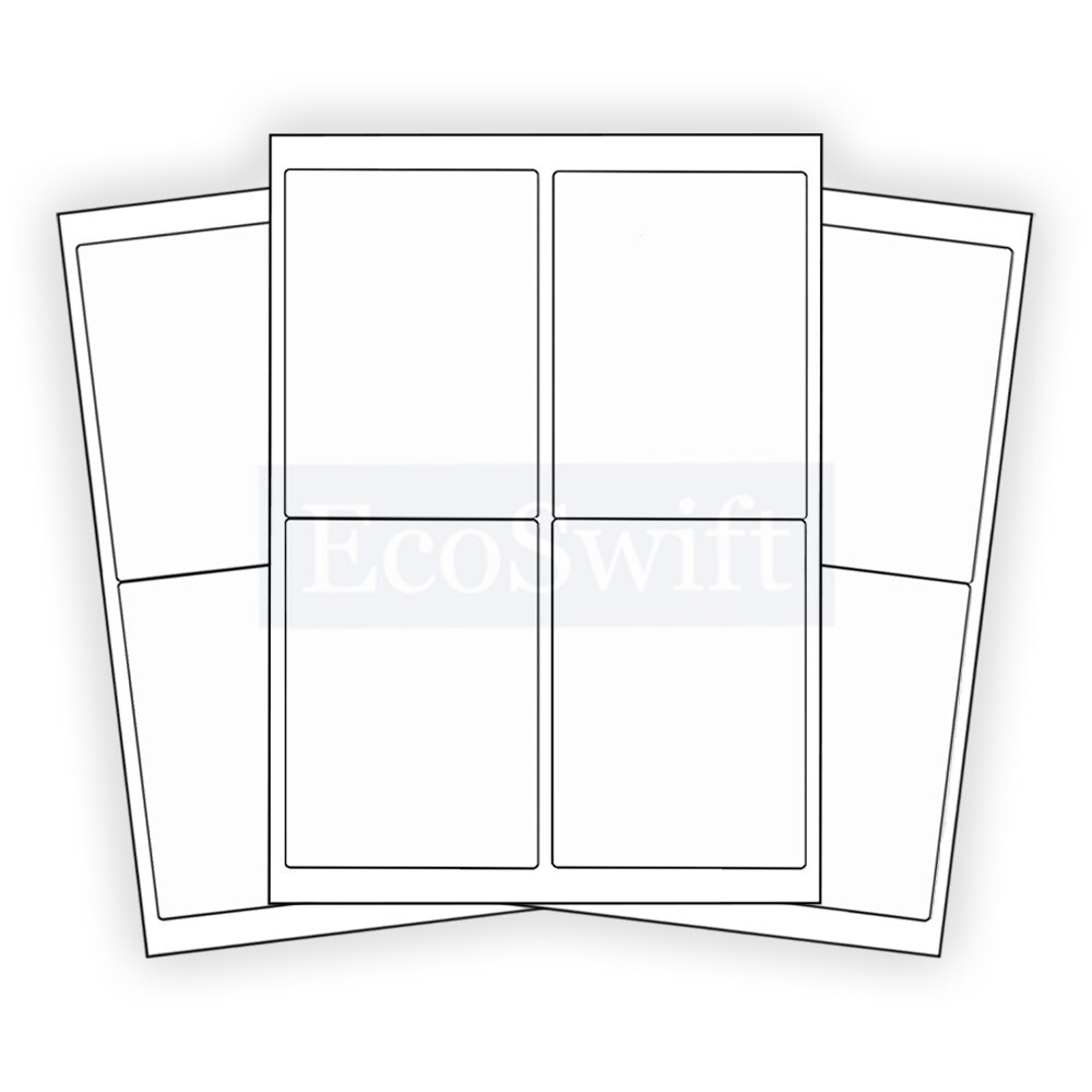 (4) 4 x 5 EcoSwift Laser/Ink Address Shipping Adhesive Labels 4 per sheet