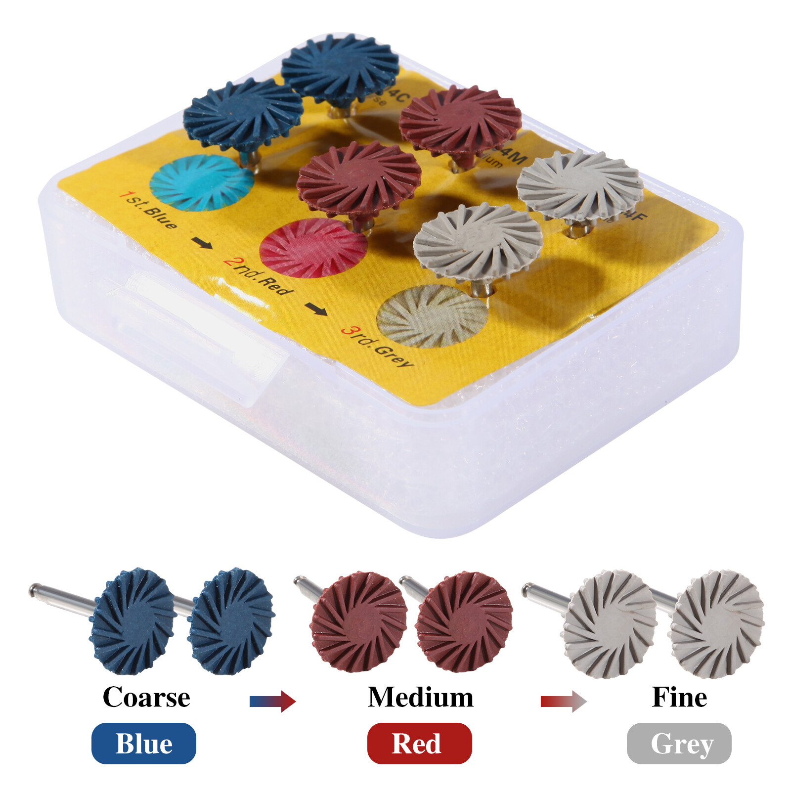 6pcs/box Dental Polish Kit Composite Resin Polishing Disc Spiral Polish Wheel