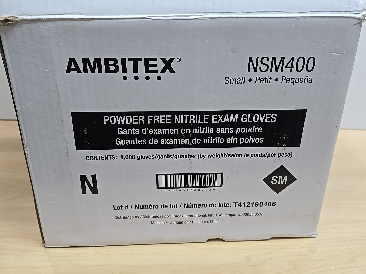 1000 AMBITEX NSM400 BLUE Nitrile Gloves 2.75 Mil Small Work Medic Powder Free
