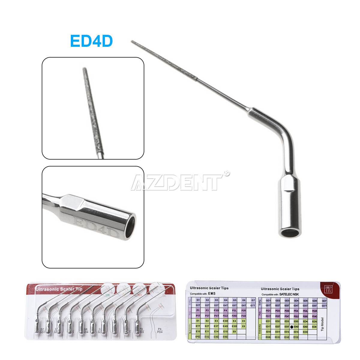 5Pcs Dental Ultrasonic Scaler Scaling Endo Perio Tips Fit For SATELEC/DTE/NSK