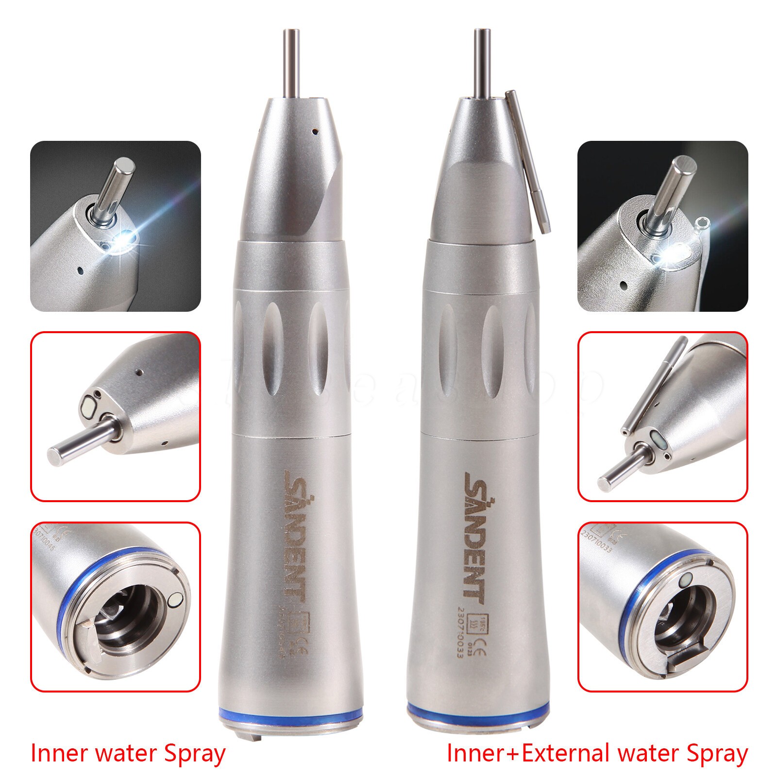 NSK Style Dent 1:1 1:5 20:1 Fiber Optic LED Straight Contra Angle Handpiece