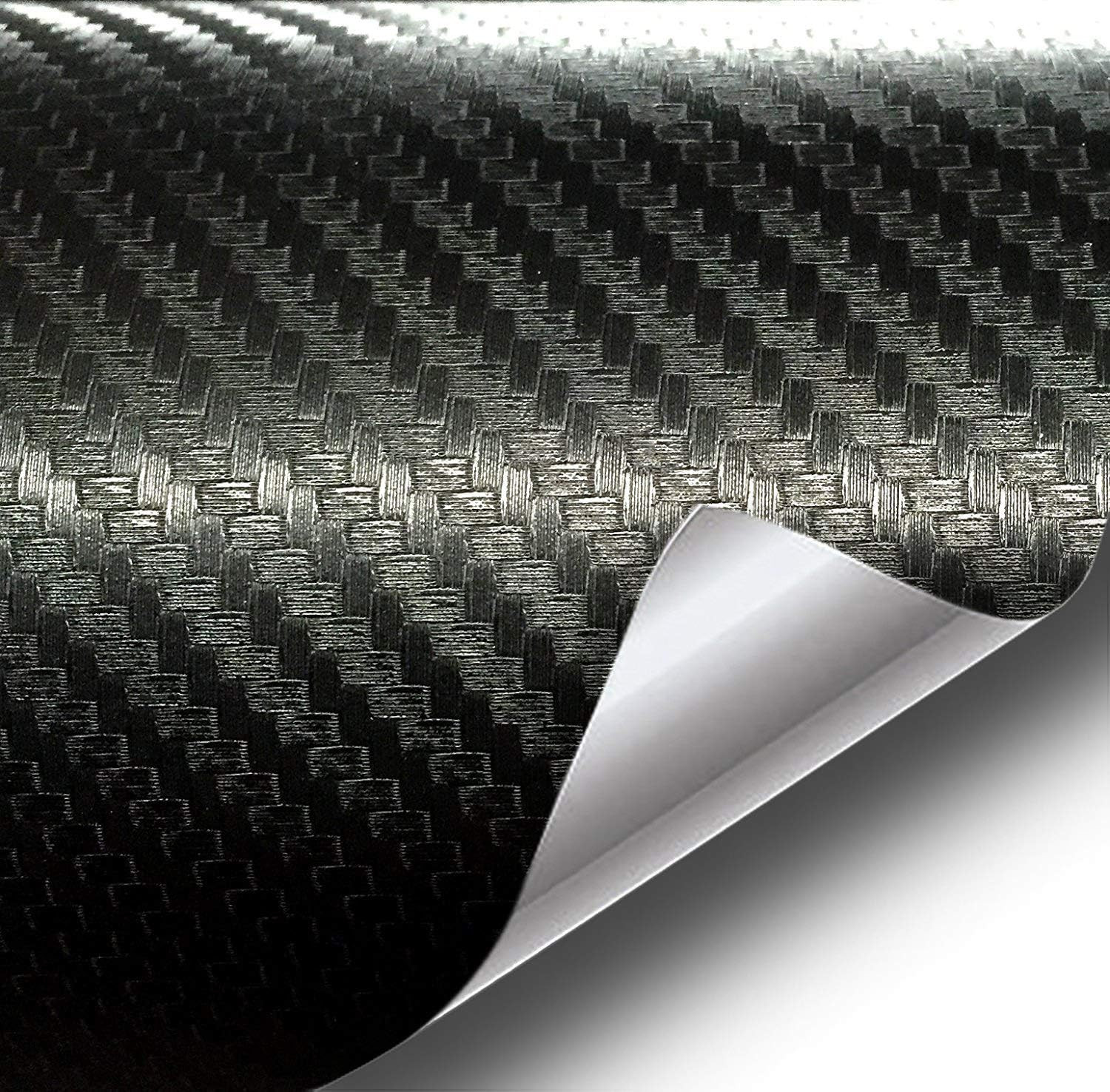Vvivid XPO Dry Deep Black 3D Carbon Fiber Vinyl Wrap Roll with Air Release