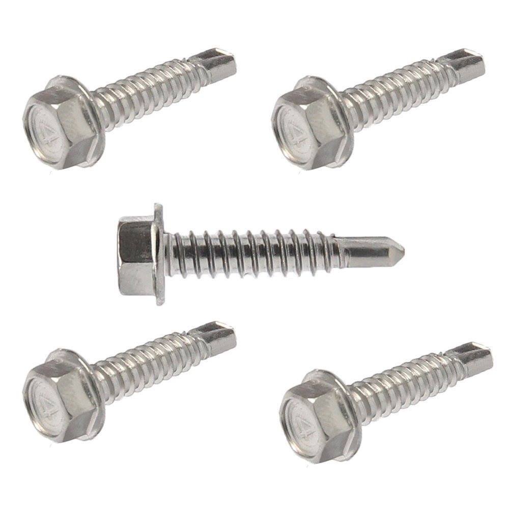 #12 Hex Washer Head Self Drilling Sheet Metal Tek Screws 410 Stainless Steel