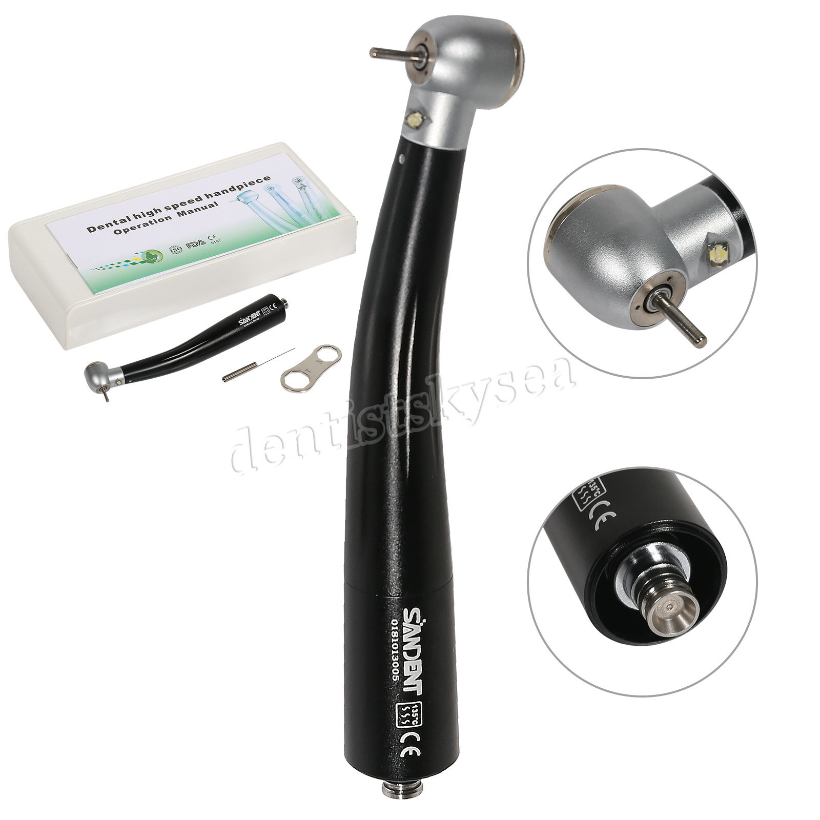 Dental LED E-generator internal triple spray Handpiece Fit NSK 4H Quick Coupler