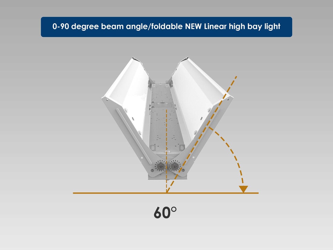 Led Linear High Bay Foldable Light 300W 45000LM 5000K Warehouse Garage Lighting