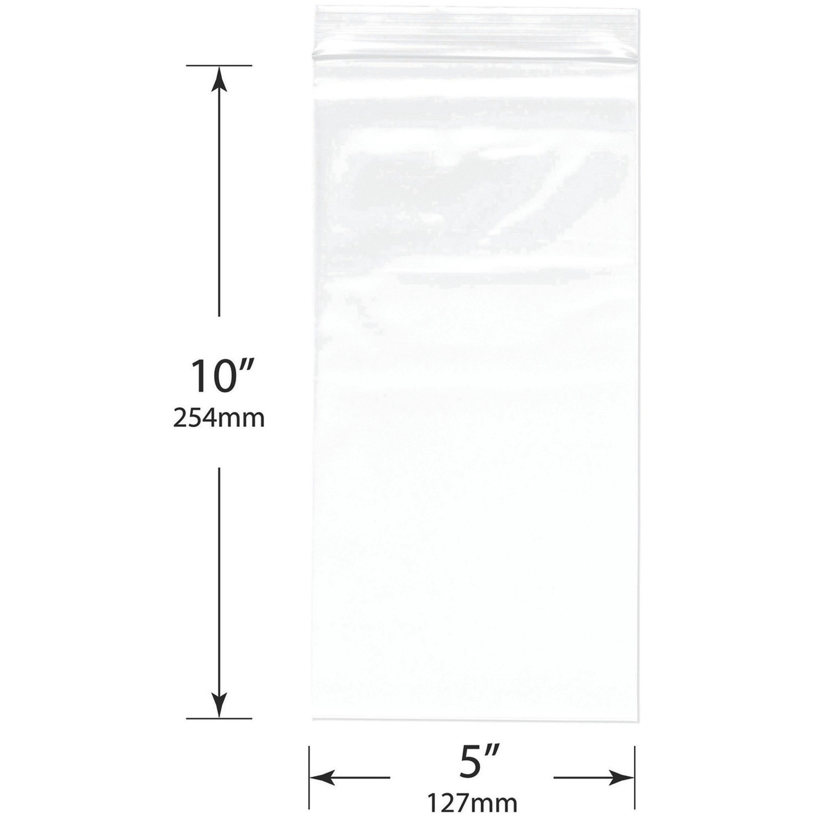 Plymor 5″ x 10″, 4 Mil Heavy Duty Zipper Reclosable Plastic Bags
