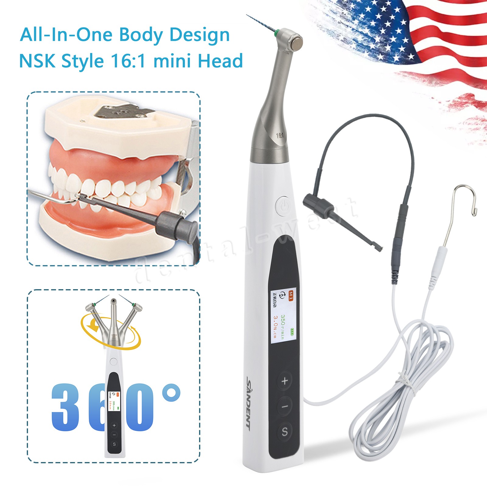 Woodpecker Style Cordless Endo Motor W/Apex Locator, Rotary & Reciprocating