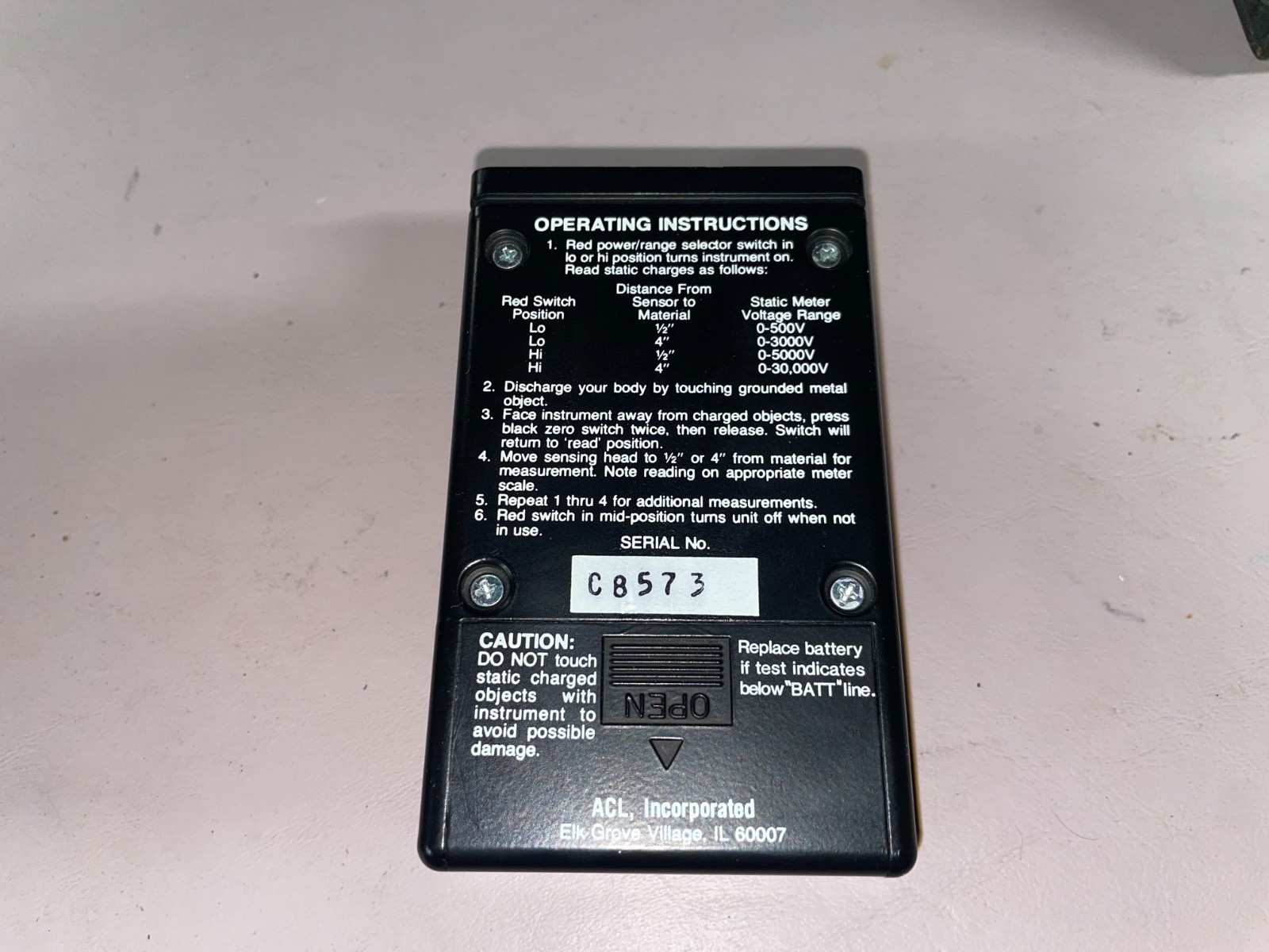 ESD Meter, ACL 300B Electrostatic Locator
