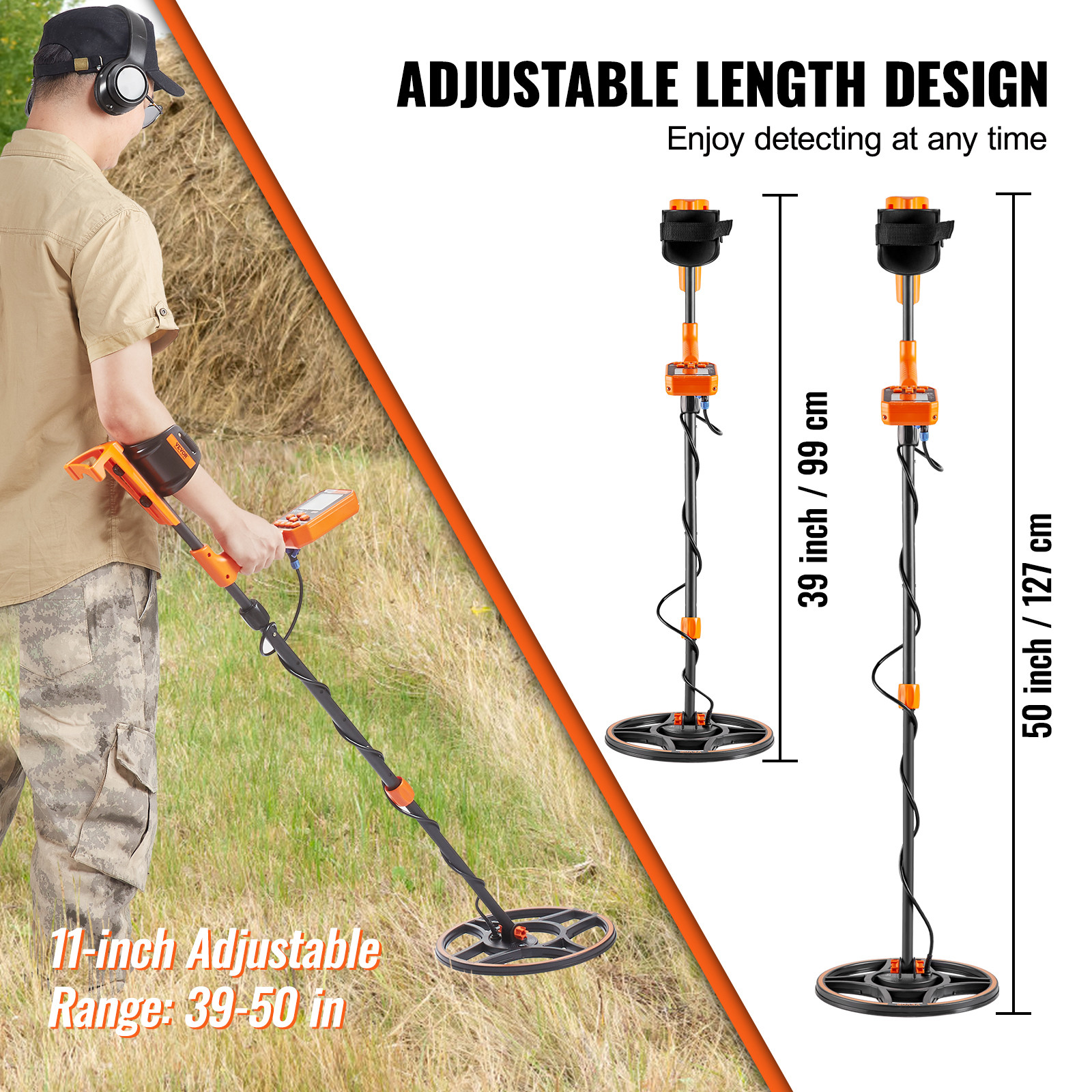 LCD Display Metal Detector 12 inch Coil Gold Digger Hunter IP68 Waterproof