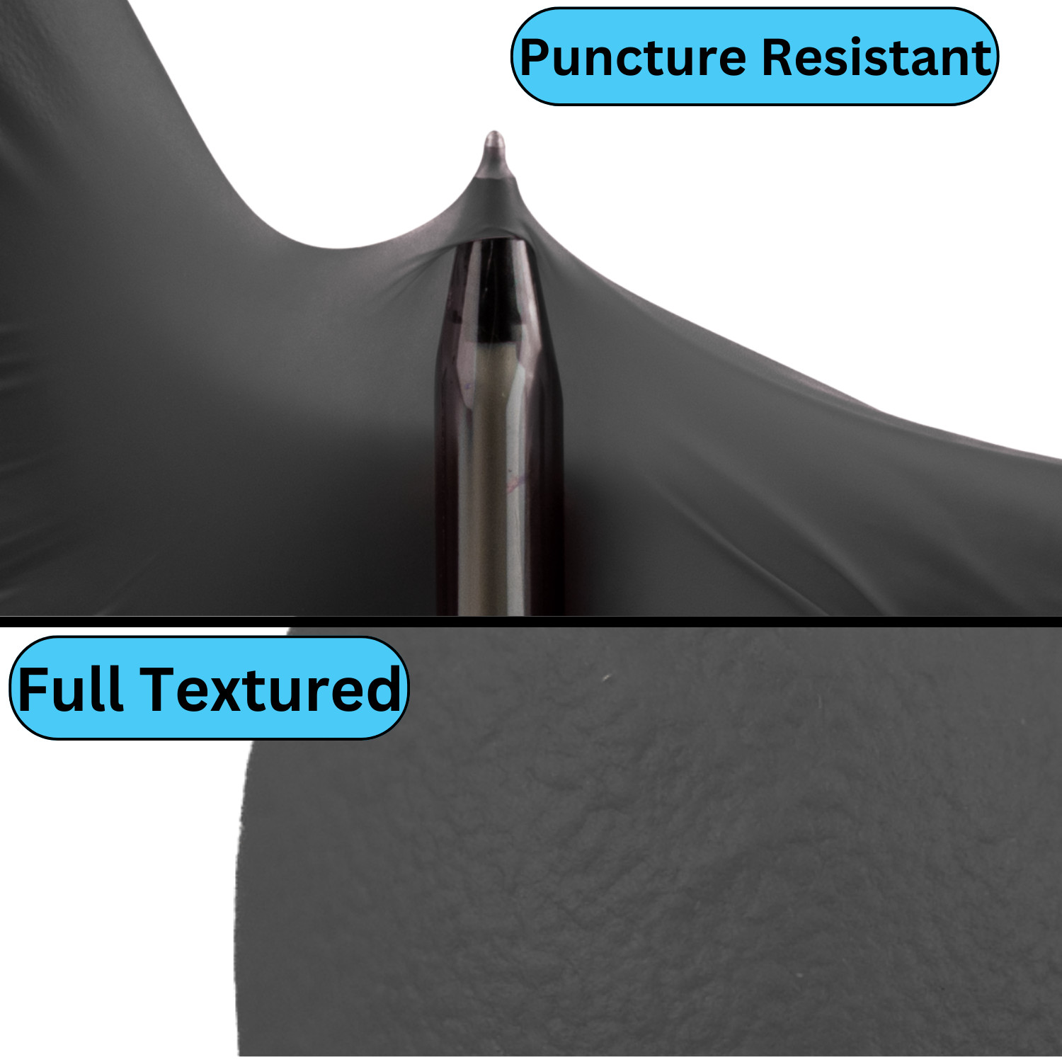 1000 Pieces, Black Nitrile Powder Free Disposable Gloves 2XL 6 MIL Full Texture