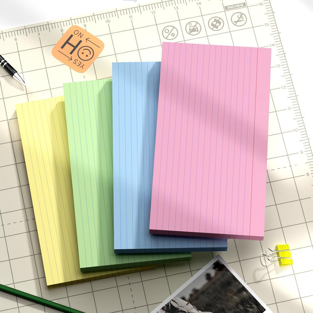 100 Count Colored Index Cards 5×8 Lined Colorful Notecards 4 Color Lined Flashca