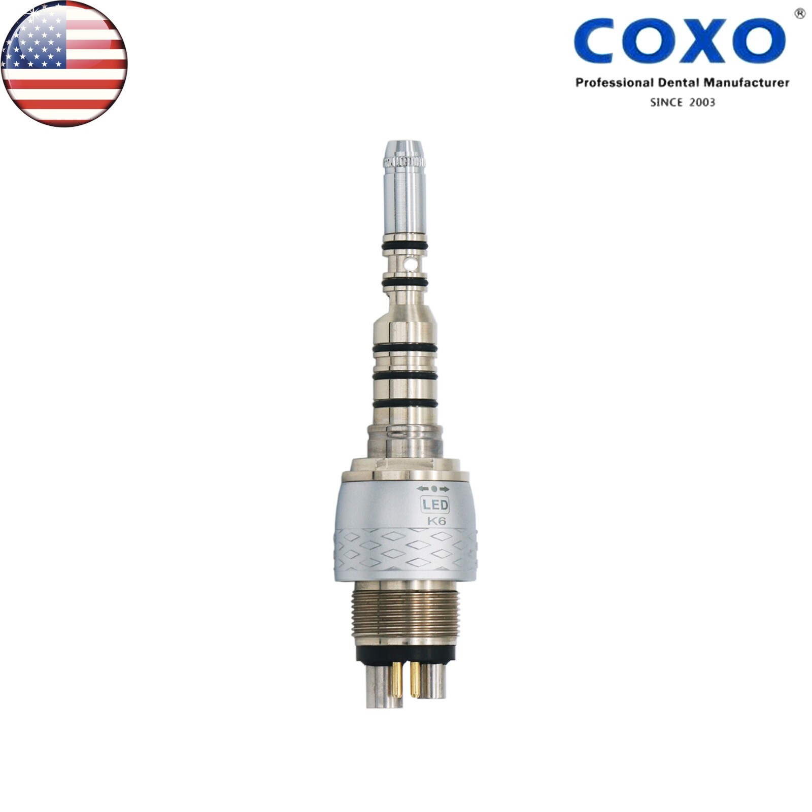 US COXO Dental LED Fiber Optic Handpiece fit Kavo Multiflex NSK Phatelus 6 Pin