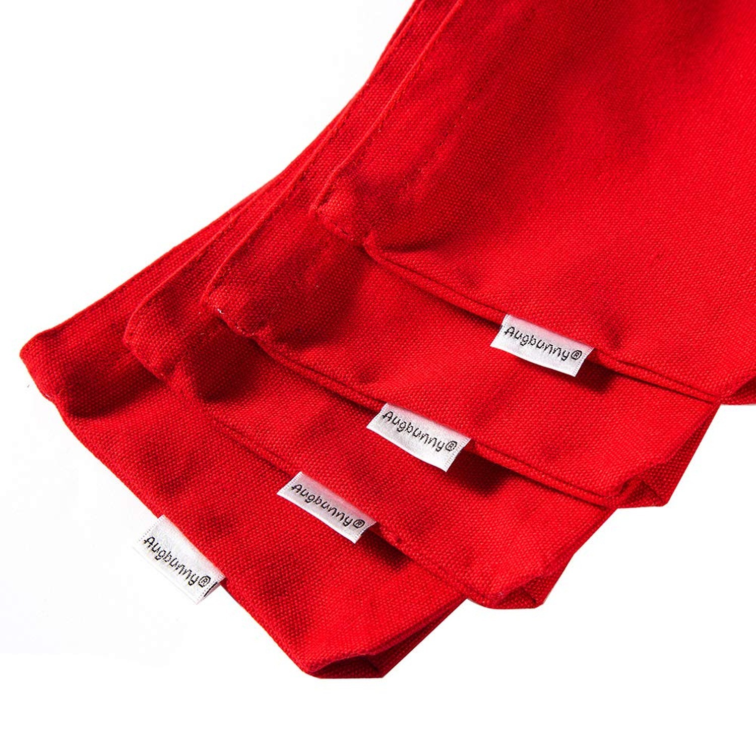 Multi-purpose Cotton Canvas Zipper makeup Bag Pouch 4-pack Red