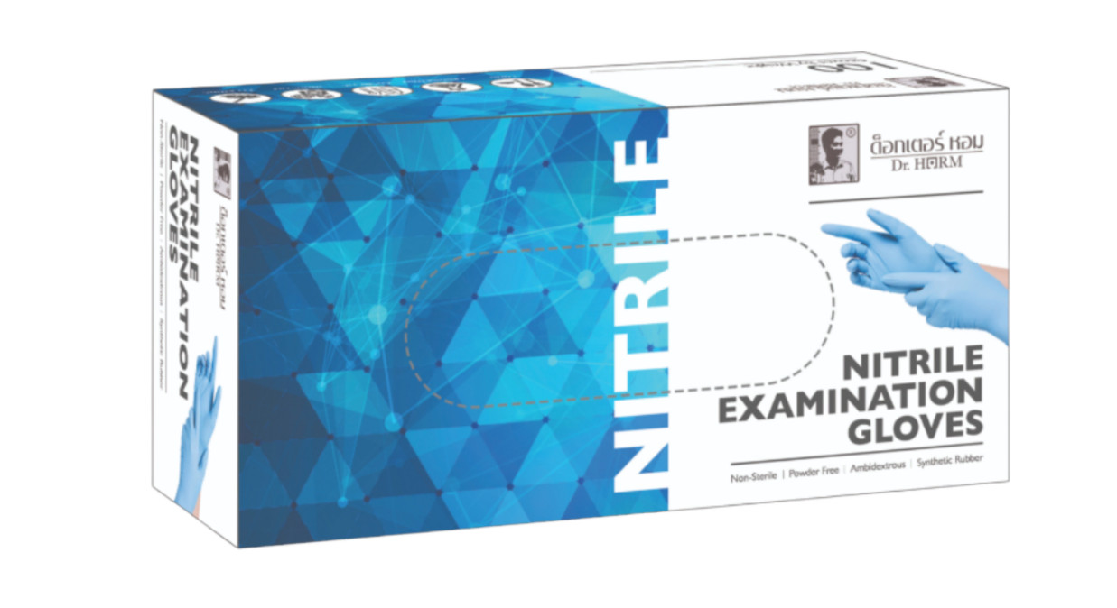 NITRILE EXAM GLOVES BLUE, POWDER FREE, NON-TOXIC, 1 BOX 100 PC, SIZE “M”