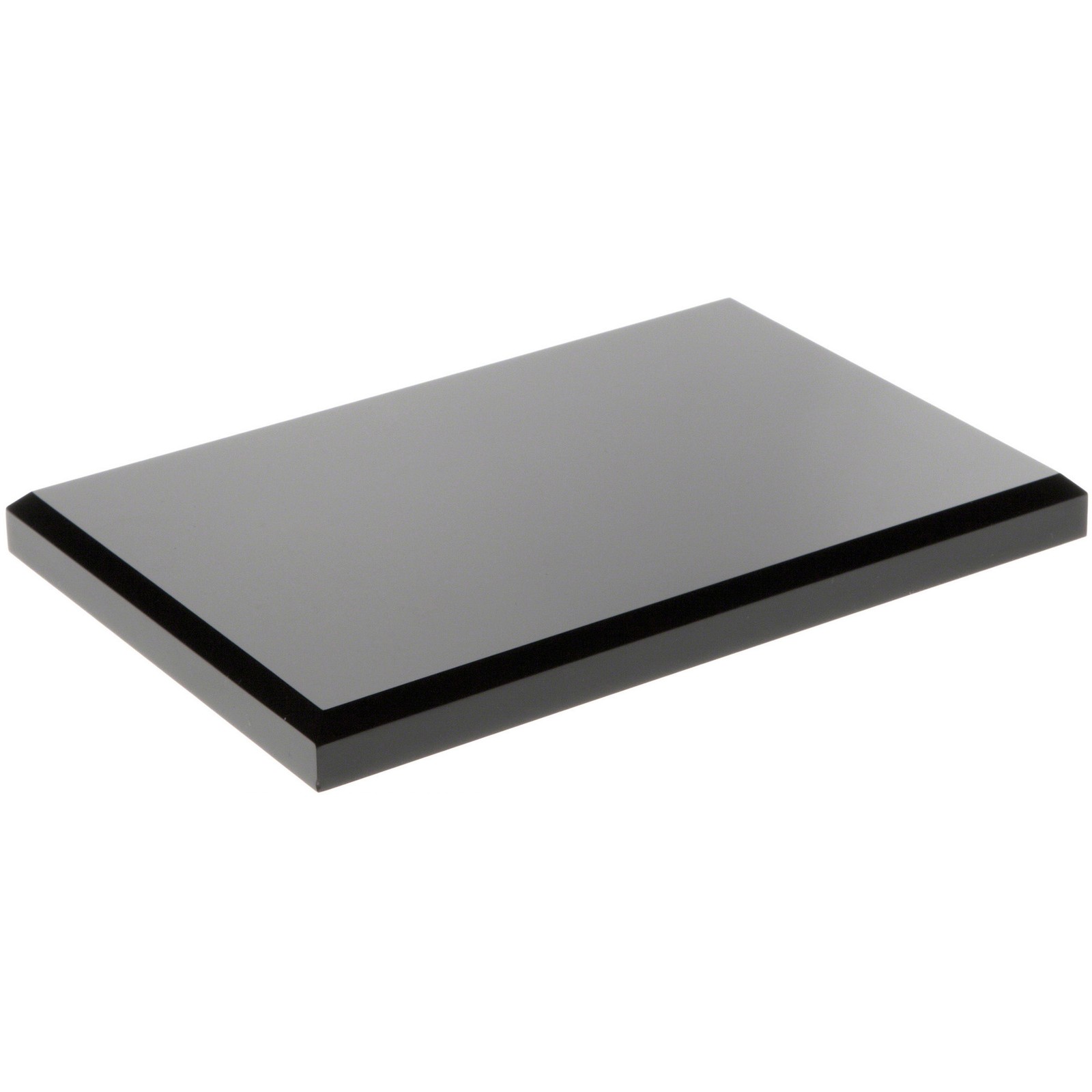 Plymor Black Acrylic Rectangular Beveled Display Base, 6″ W x 4″ D x 0.5″ H